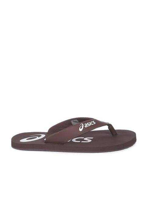 asics men's zorian bm brown flip flops