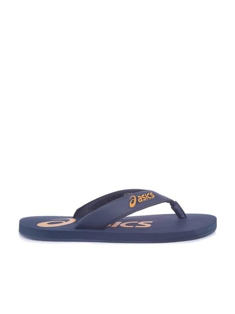 asics men's zorian bm navy flip flops