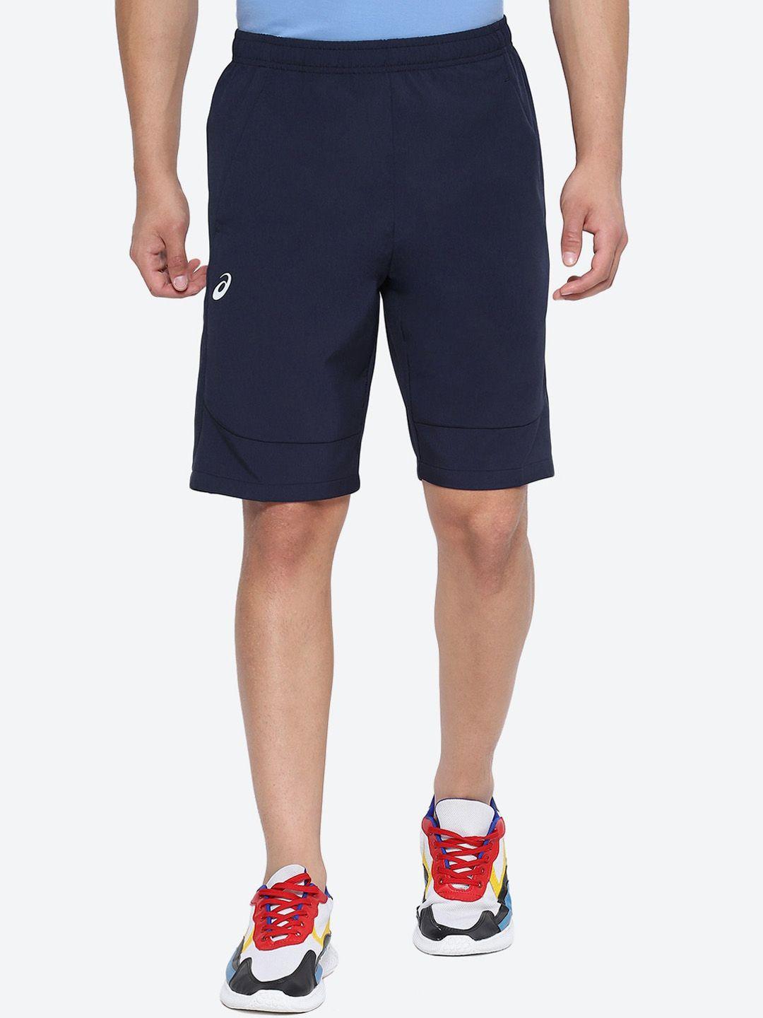 asics men hex graphic dry woven brand logo printed shorts