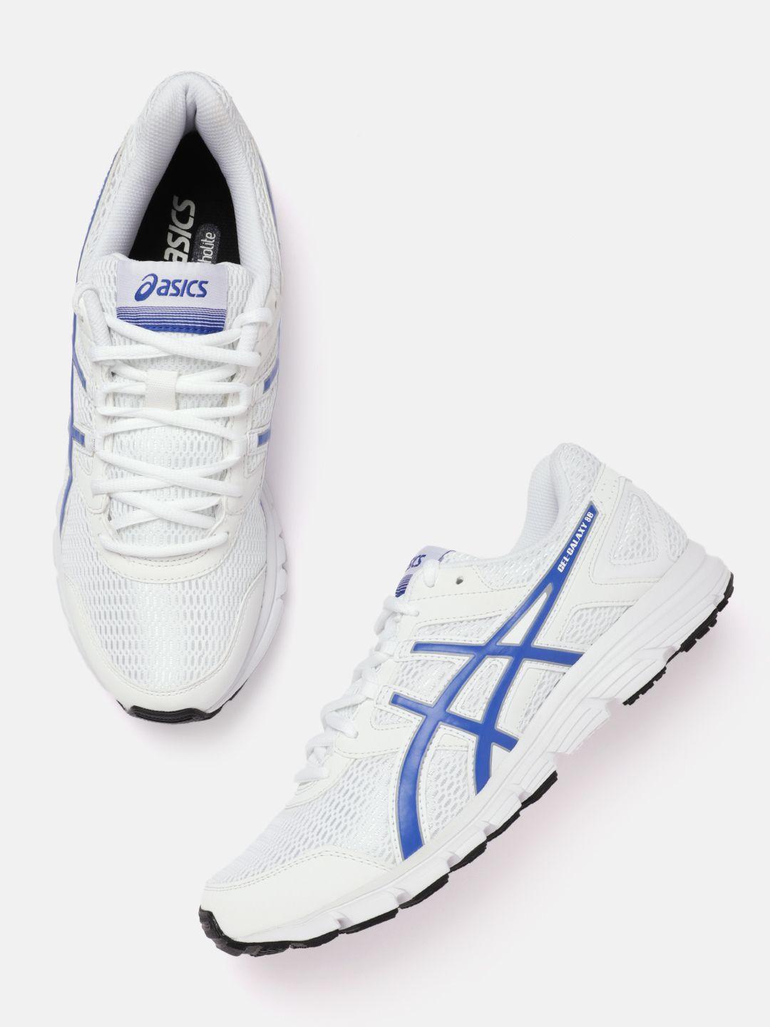 asics men woven design gel-galaxy 8 b running shoes with brand logo detail