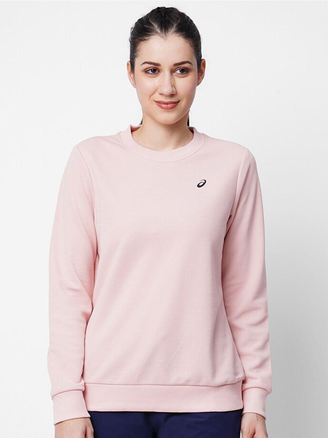 asics one point round neck pullover sweatshirt