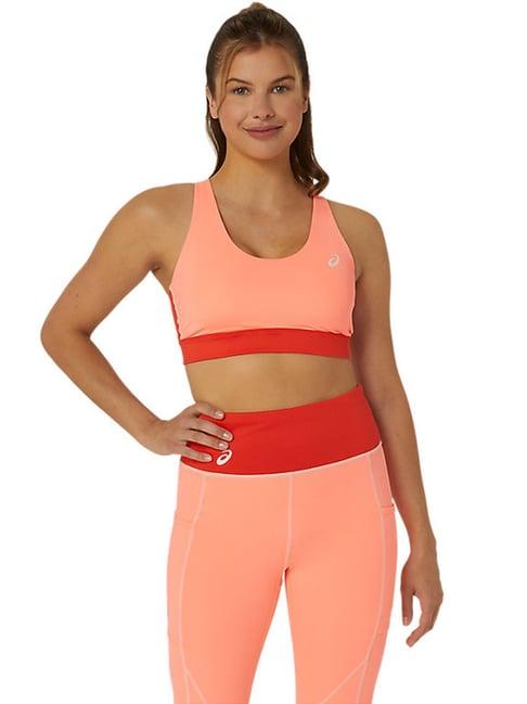 asics peach plain sports bra