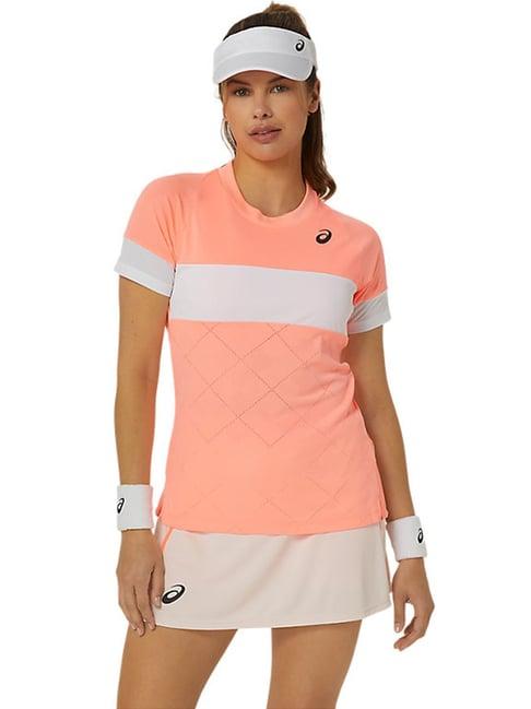 asics peach self pattern sports t-shirt