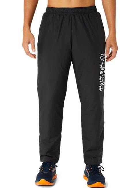 asics performance black regular fit sports trackpants