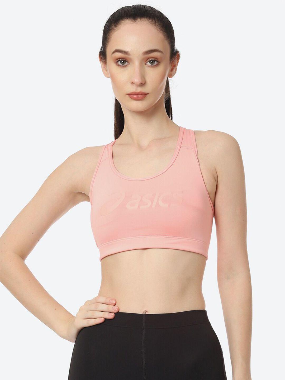 asics pink padded non-wired sports bra