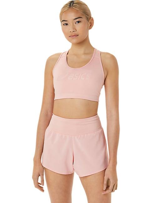 asics pink plain sports bra