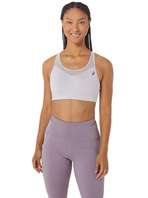 asics purple plain sports bra