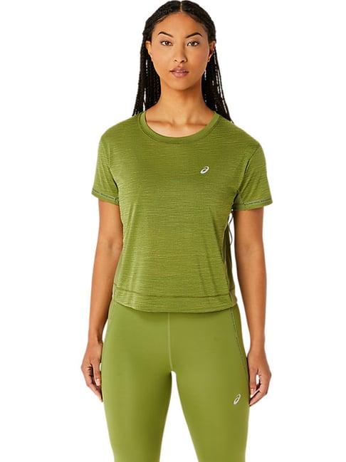 asics race crop green t-shirt