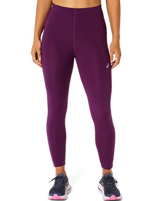 asics race high waist purple tights