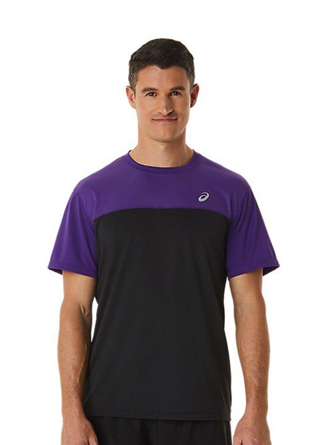 asics race ss colourblocked round neck t-shirt