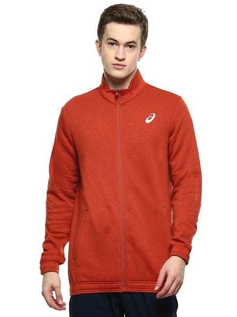 asics red regular fit sports jacket