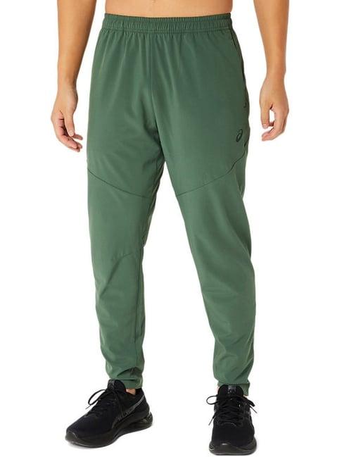 asics serpentine green regular fit sports trackpants