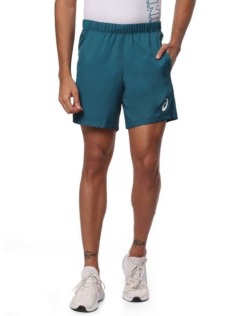 asics teal regular fit shorts