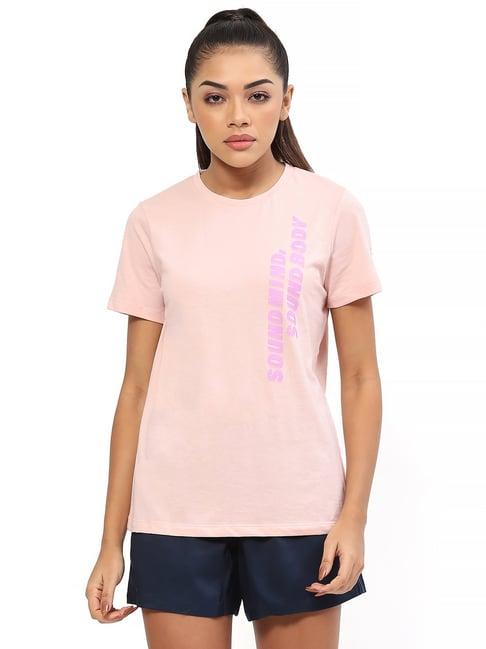 asics w graphic ss peach printed t-shirt