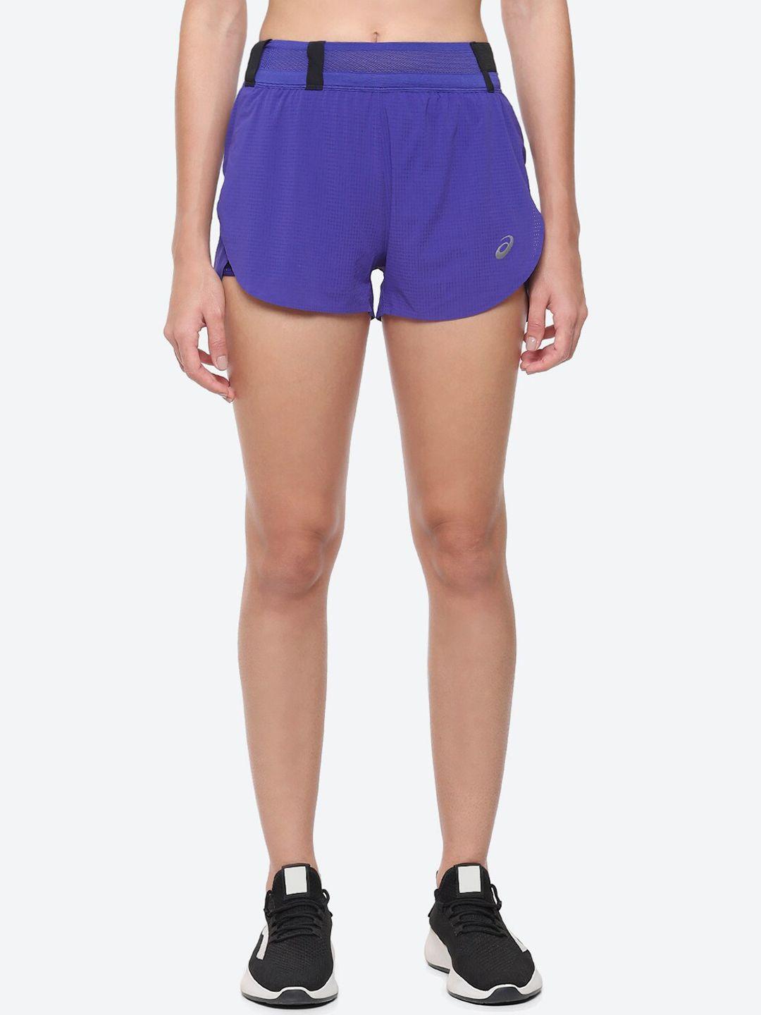 asics women metarun split mid rise shorts