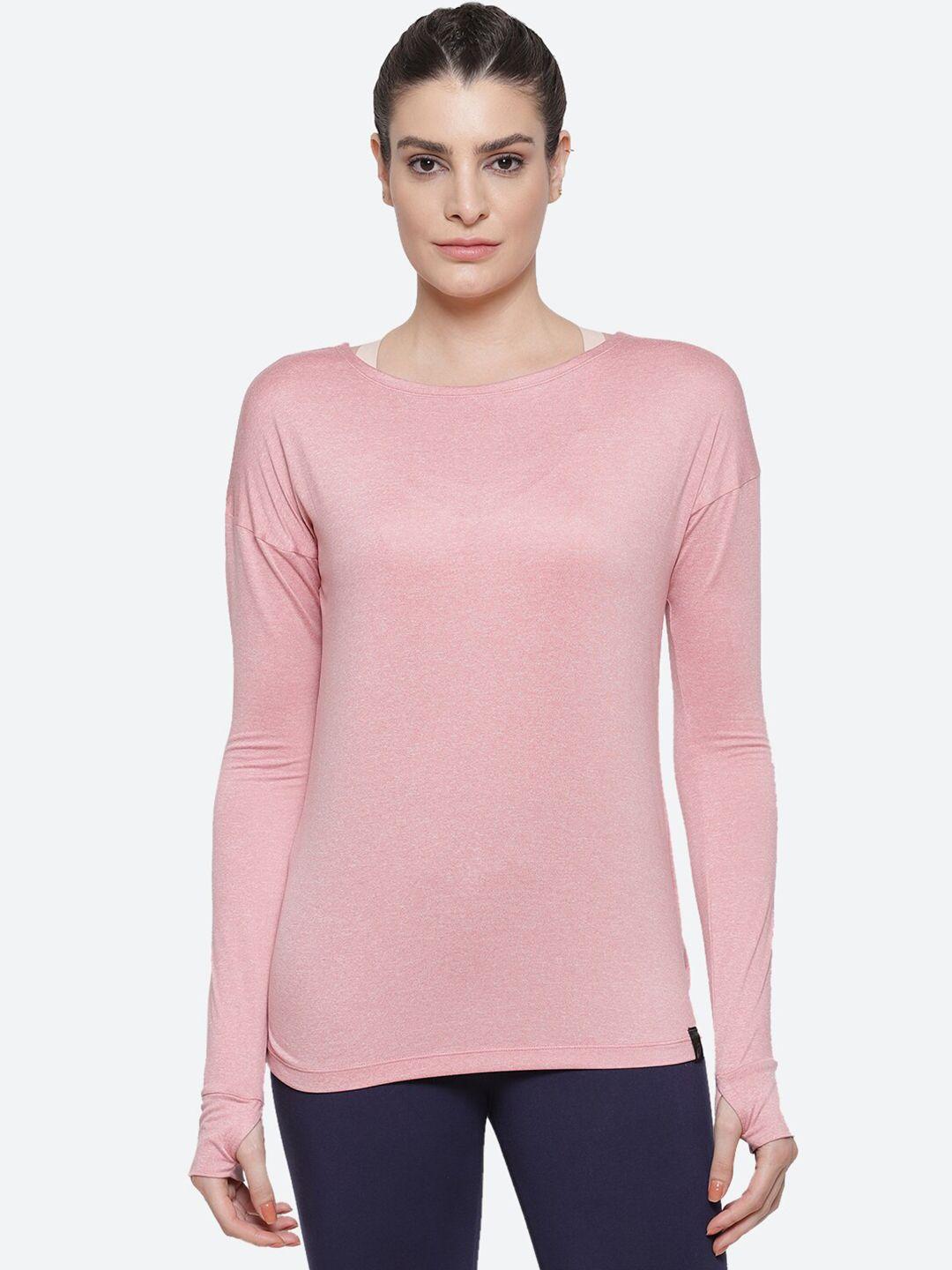 asics women pink cut outs training t-shirt w ls