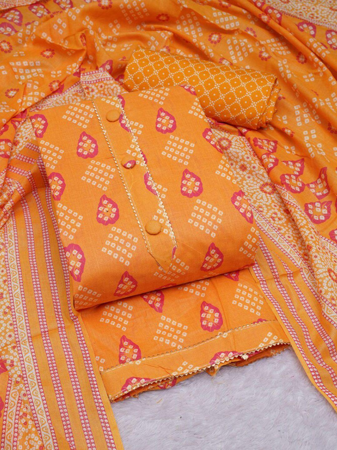 asisa bandhani printed unstitched dress material