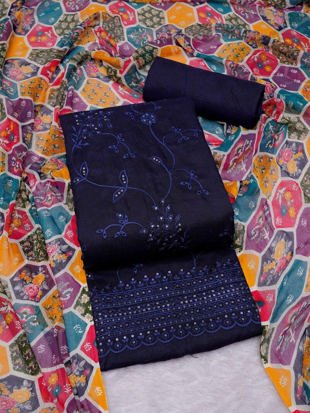 asisa embroidered pure cotton unstitched dress material