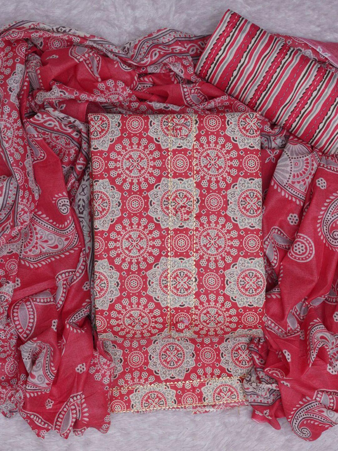 asisa ethnic motifs printed unstitched dress material