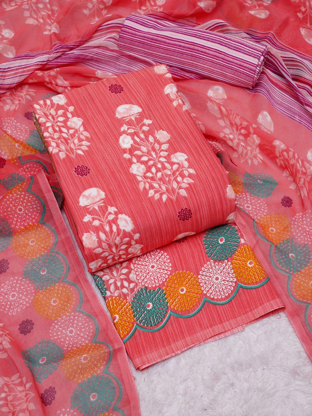 asisa floral printed silk crepe unstitched dress material