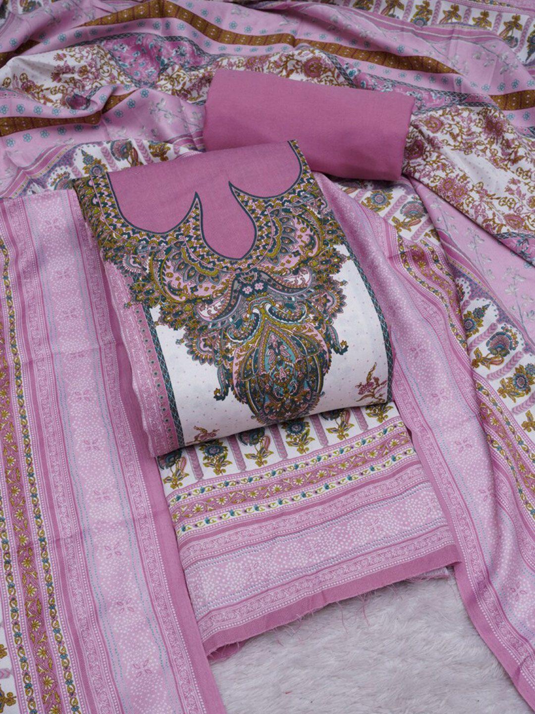 asisa floral woven design pashmina unstitched dress material