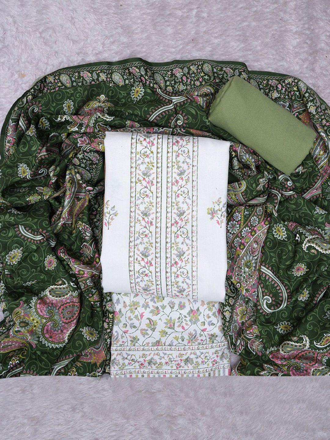 asisa floral woven designed pashmina unstitched dress material