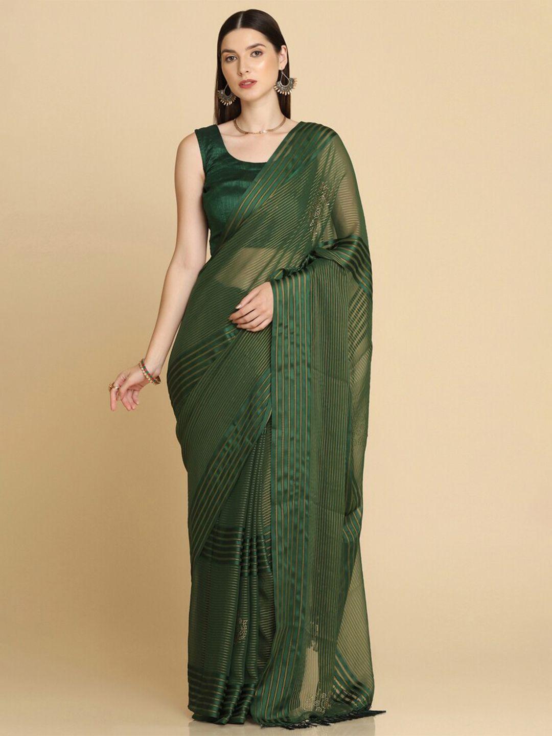 asisa striped poly georgette saree