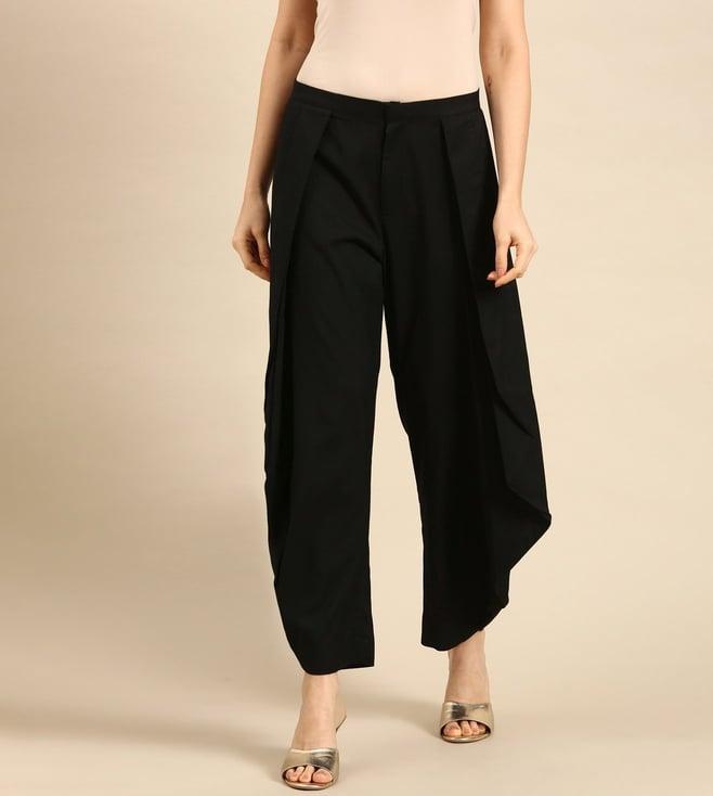 asmi by mayank modi black silk cotton dhoti pant