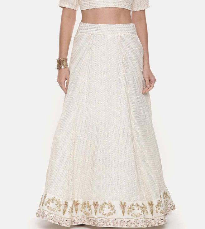 asmi by mayank modi ivory silk georgette embroidered lehenga