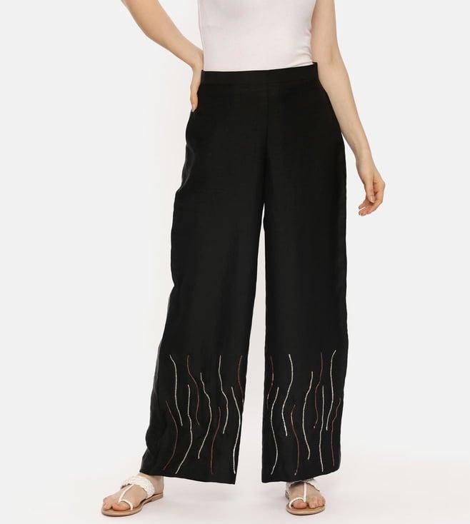 asmi by mayank modi silk black sequin pant