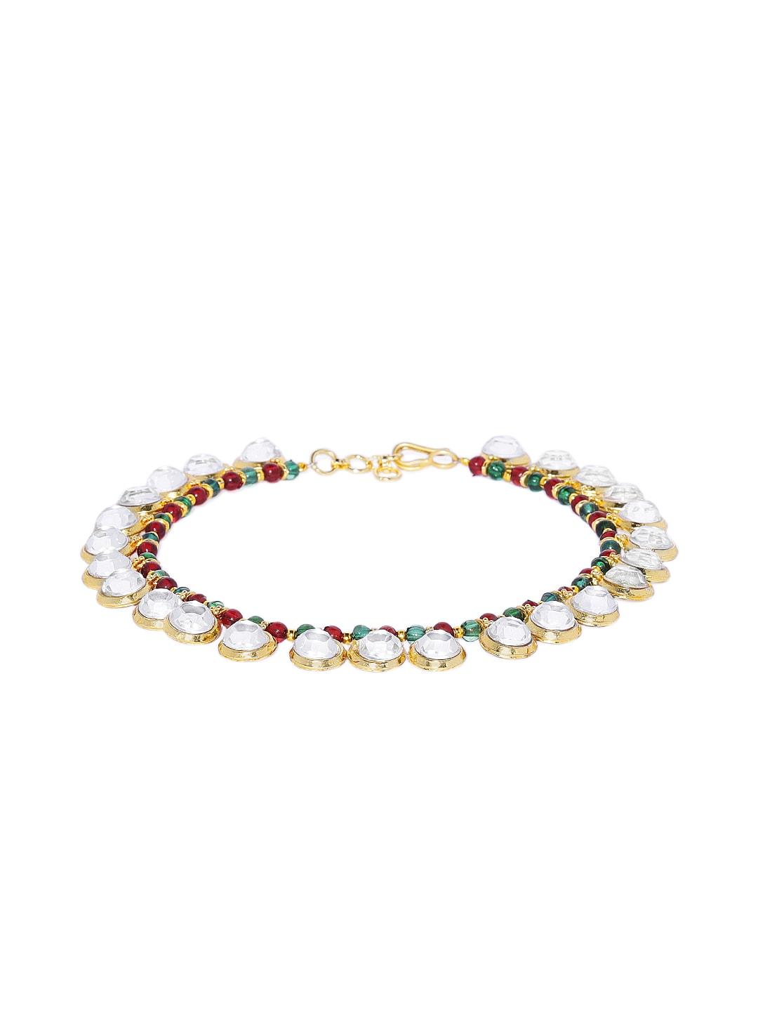 asmitta jewellery gold-plated enamelled anklet