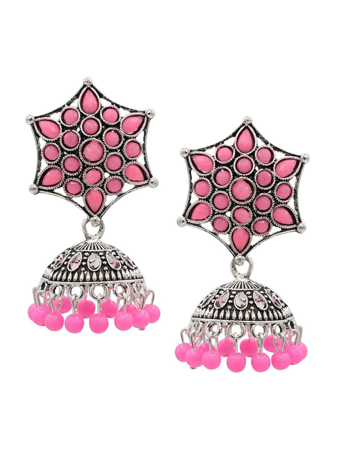 asmitta jewellery pink contemporary jhumkas earrings