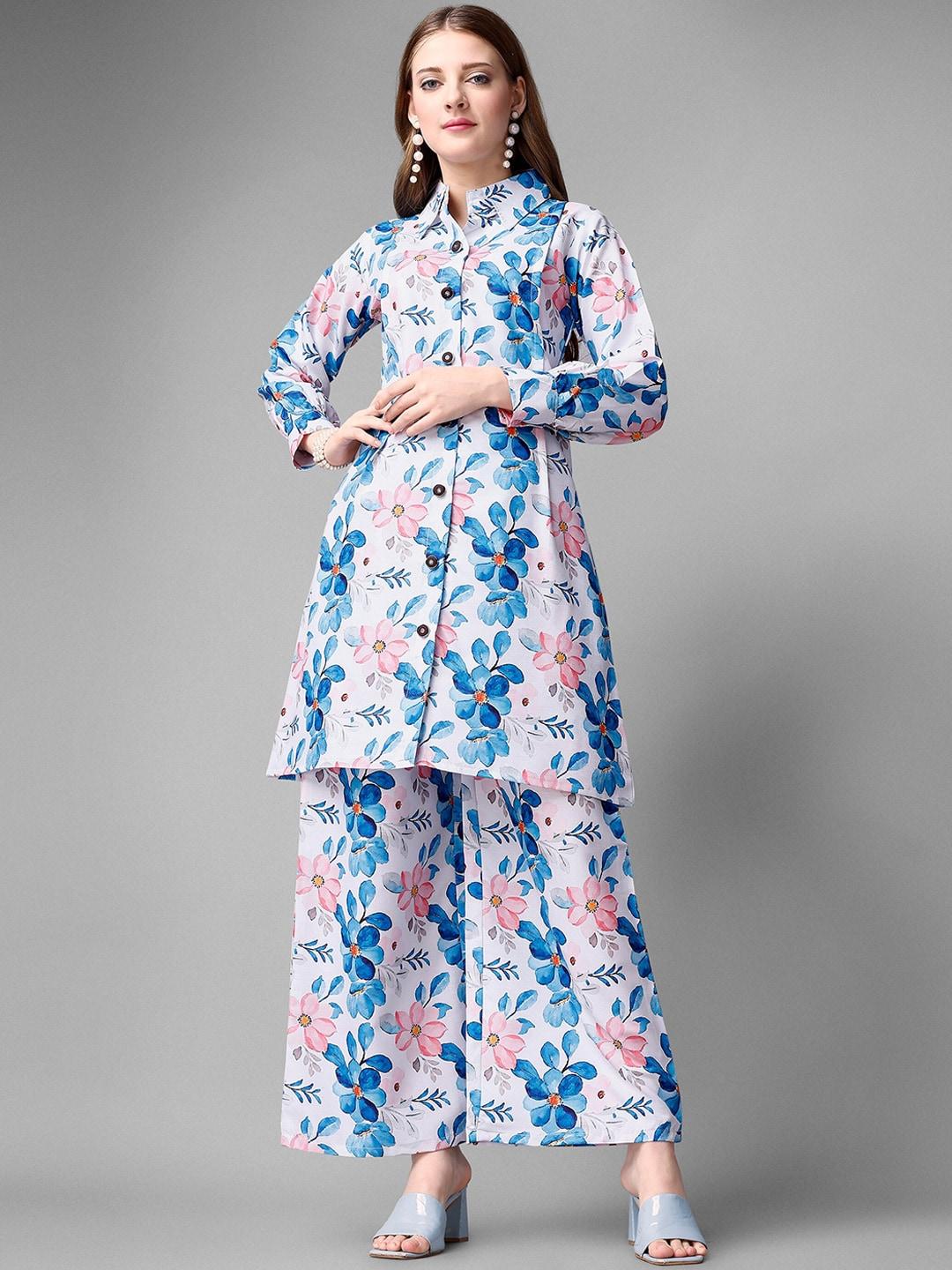 aspora floral printed tunic with palazzos