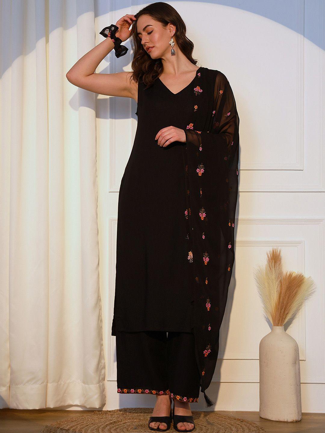 aspora kurta with palazzos & embroidered dupatta