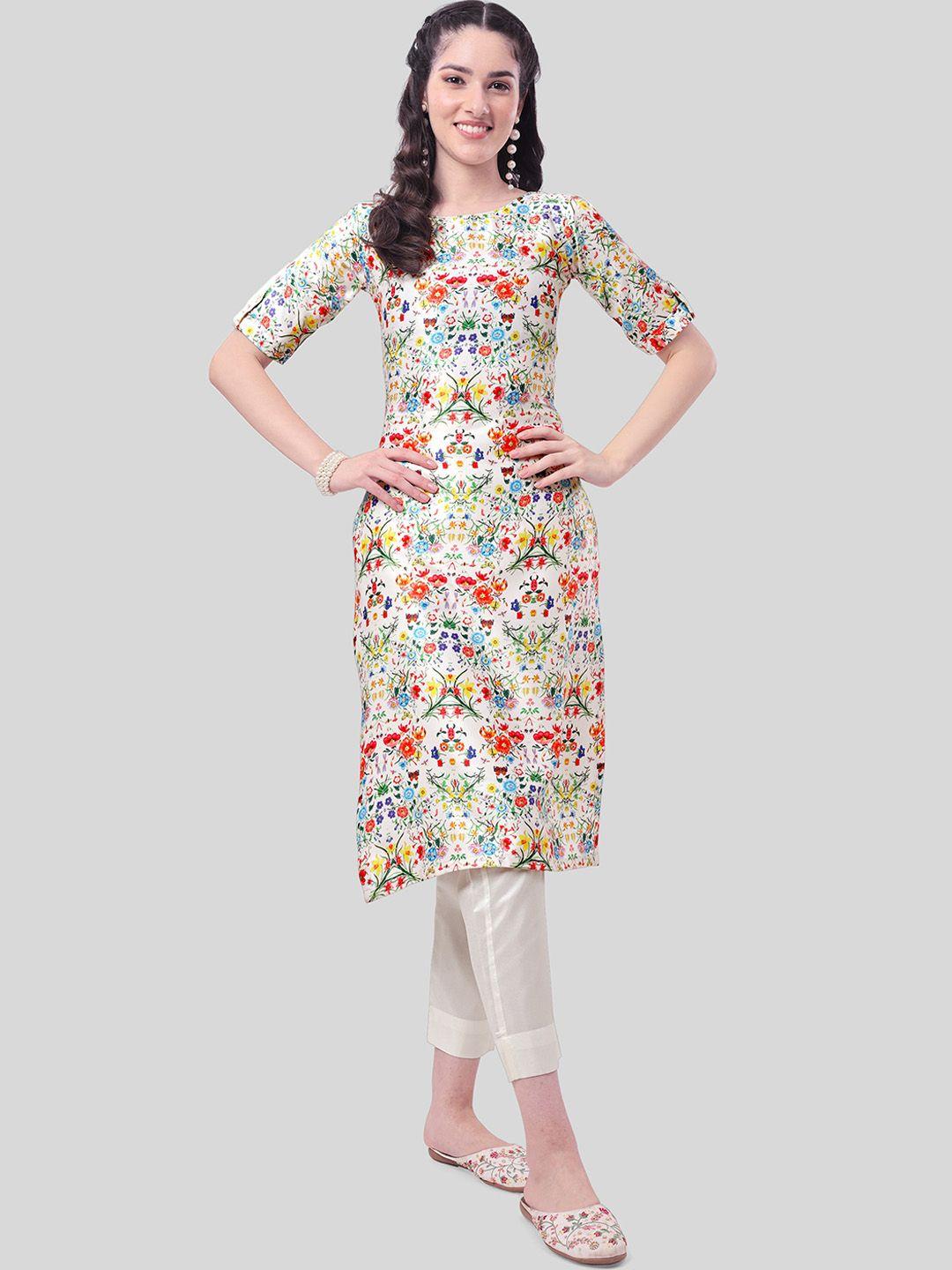 aspora women floral printed kurta with trousers