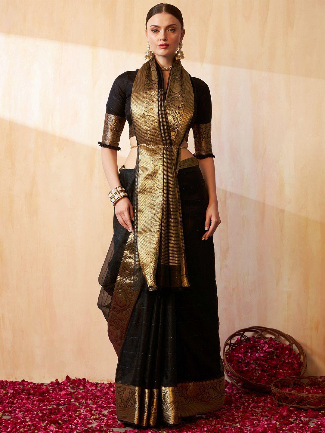 aspora woven design zari organza handloom banarasi saree