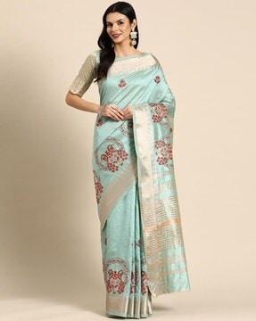 assam cotton silk thread  embroidery work saree saree