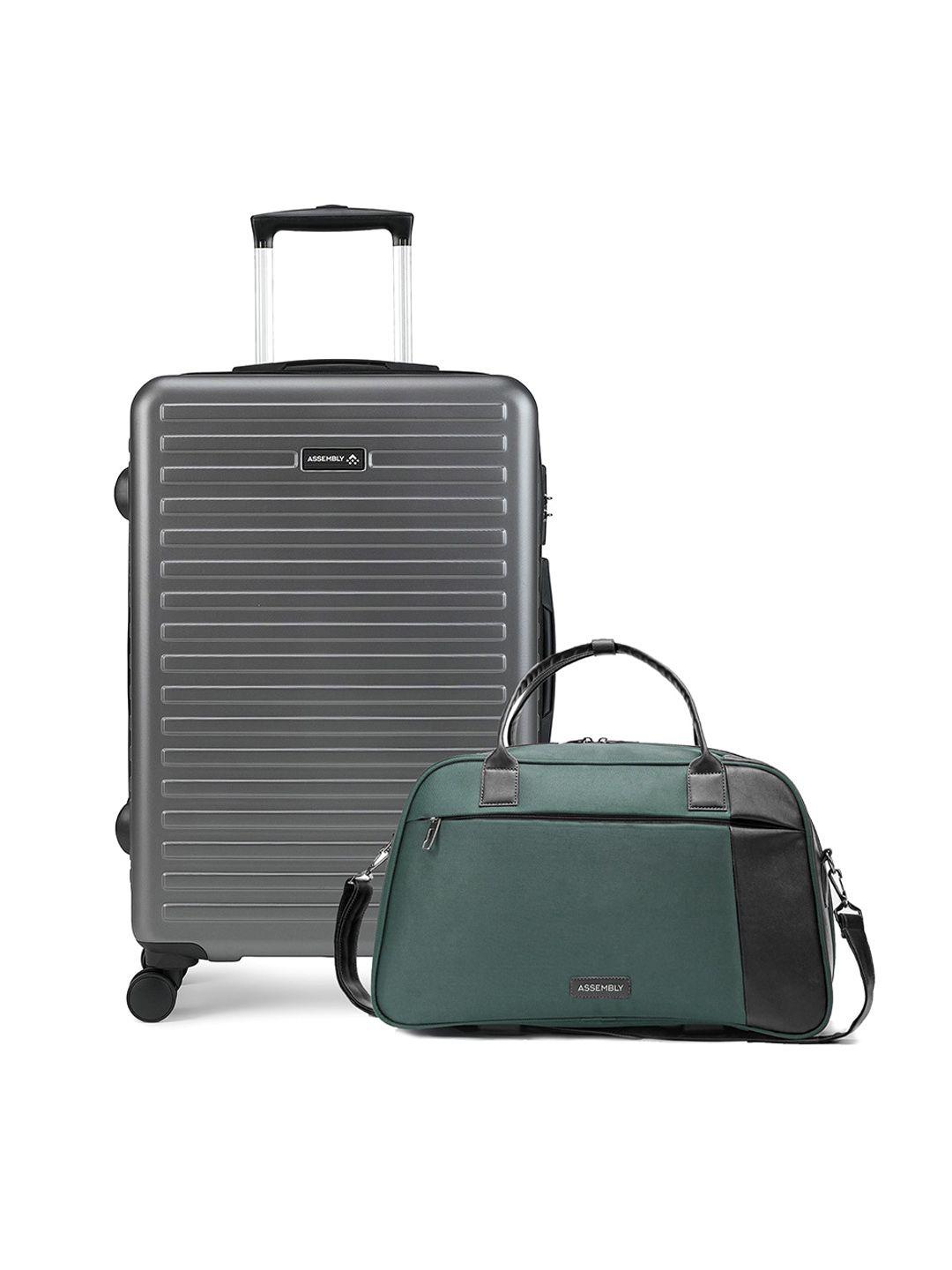 assembly set of 2 medium checkin 24-inch hard trolley luggage & weekender duffle bag 38l