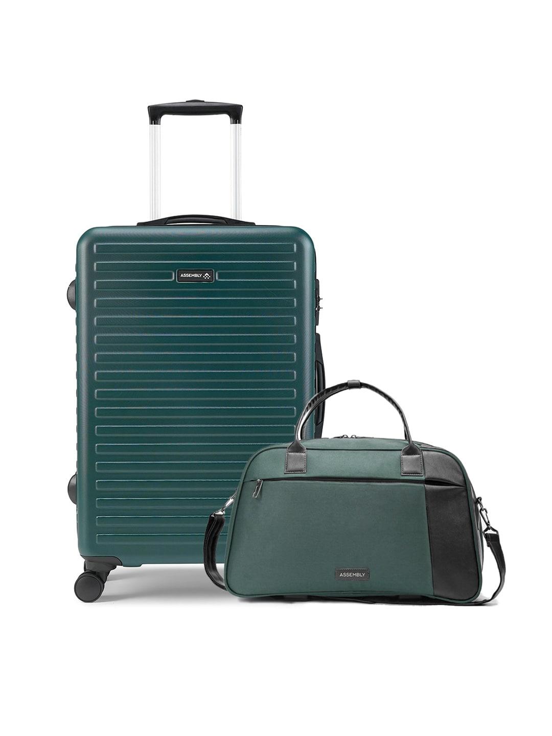 assembly set of 2 medium checkin 24-inch hard trolley luggage & weekender duffle bag 38l