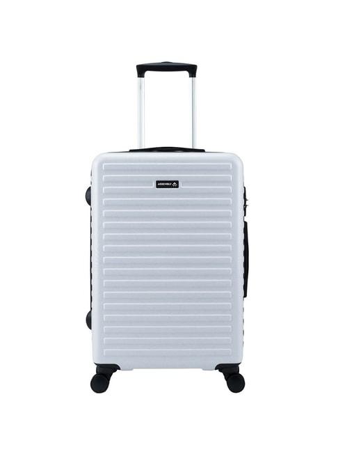 assembly silver textured large check-in trolley - 28 inch