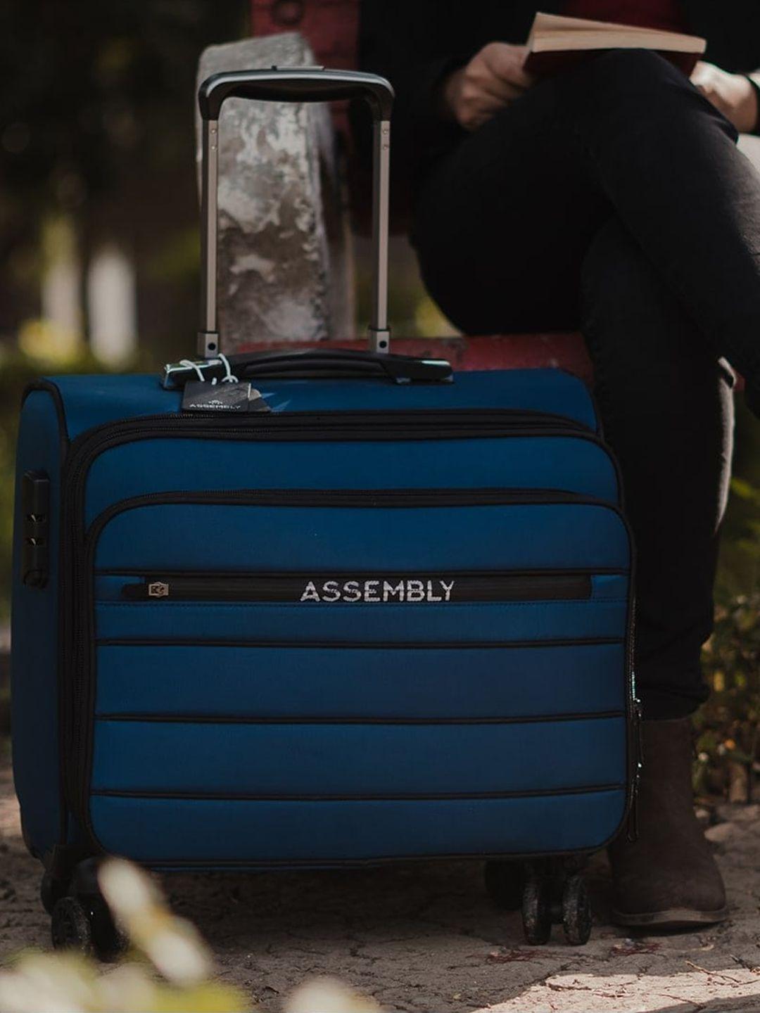 assembly blue small cabin overnighter trolley bag