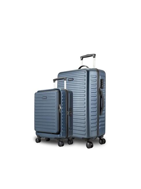 assembly blue white textured trolley bag set of 2 - 20 inch & 28 inch