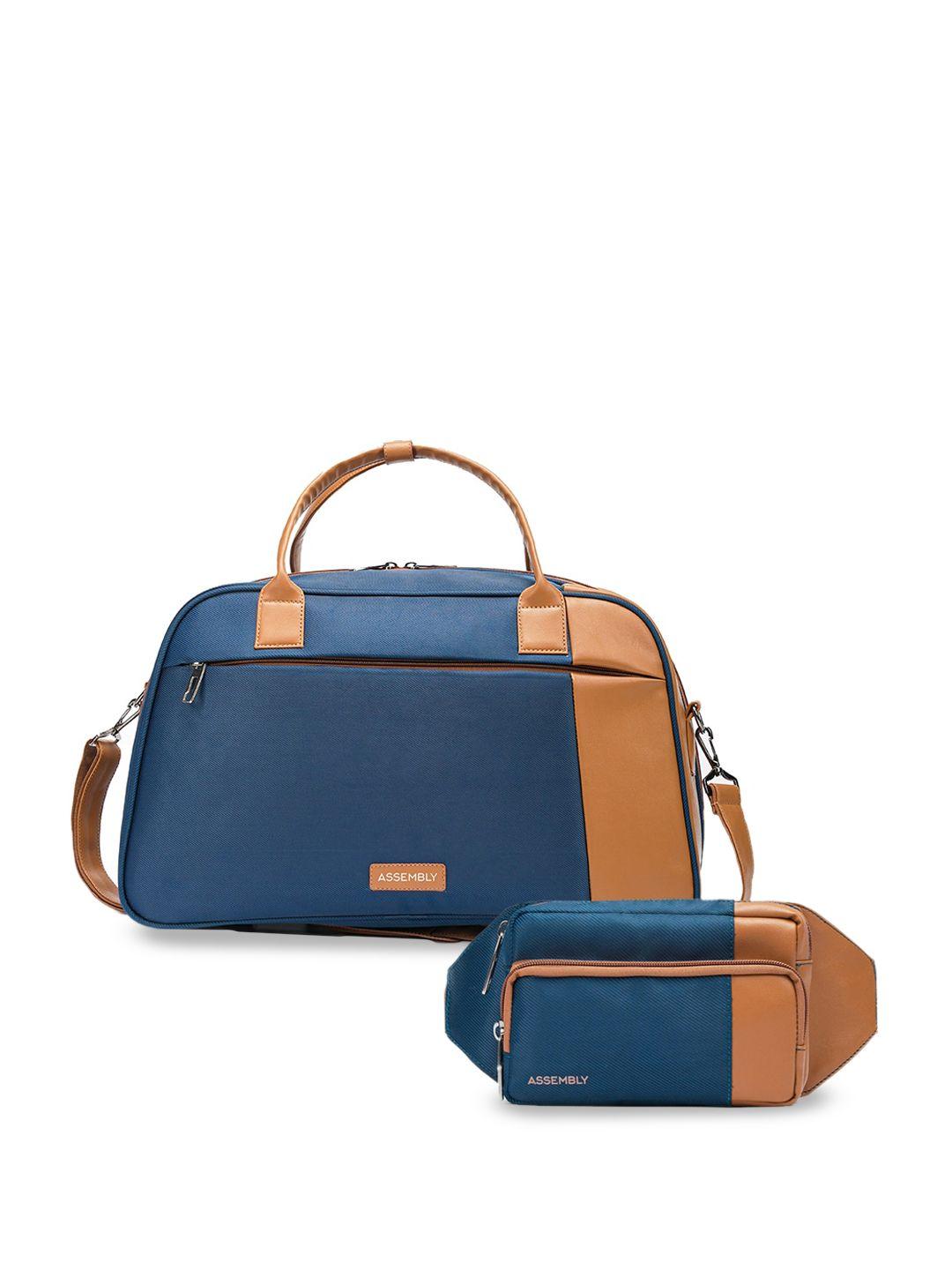 assembly colourblocked duffle bag with fanny bag