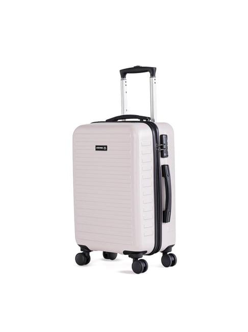 assembly desert ivory textured 4 wheels small hard cabin trolley - 54 cm
