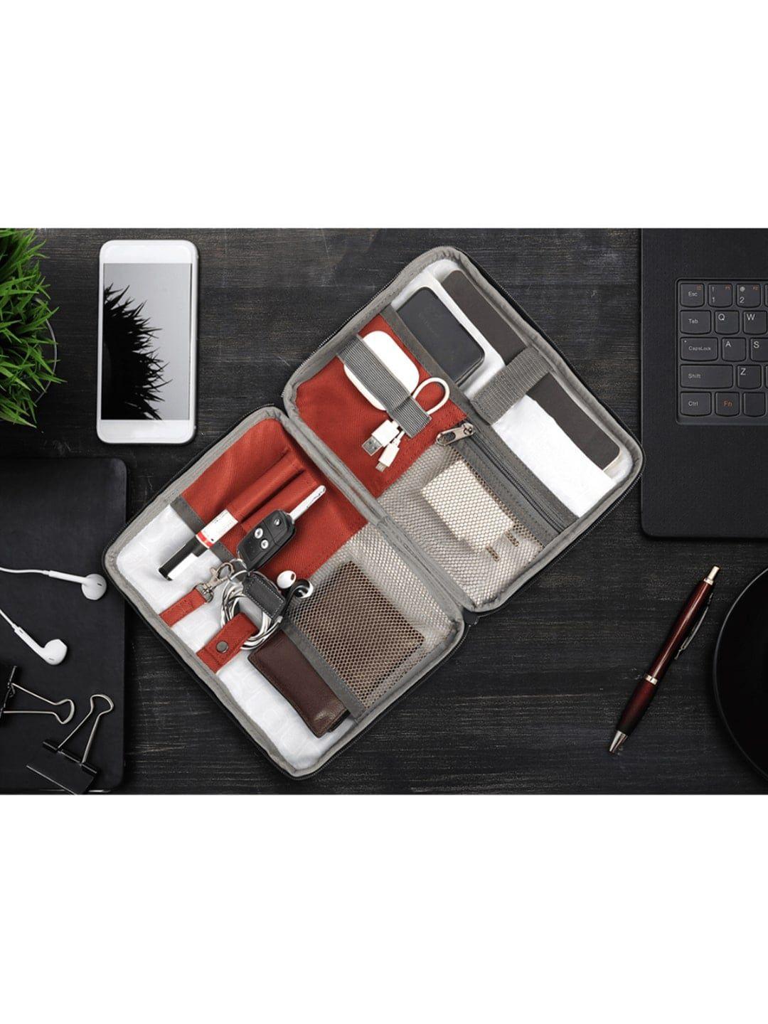 assembly grey solid gadget organiser tech kit