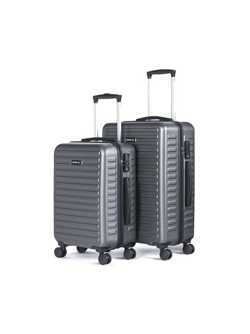 assembly grey textured trolley bag pack of 2 - 20 inch & 24 inch