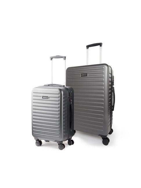 assembly grey textured trolley set of 2 - 20 inch & 28 inch