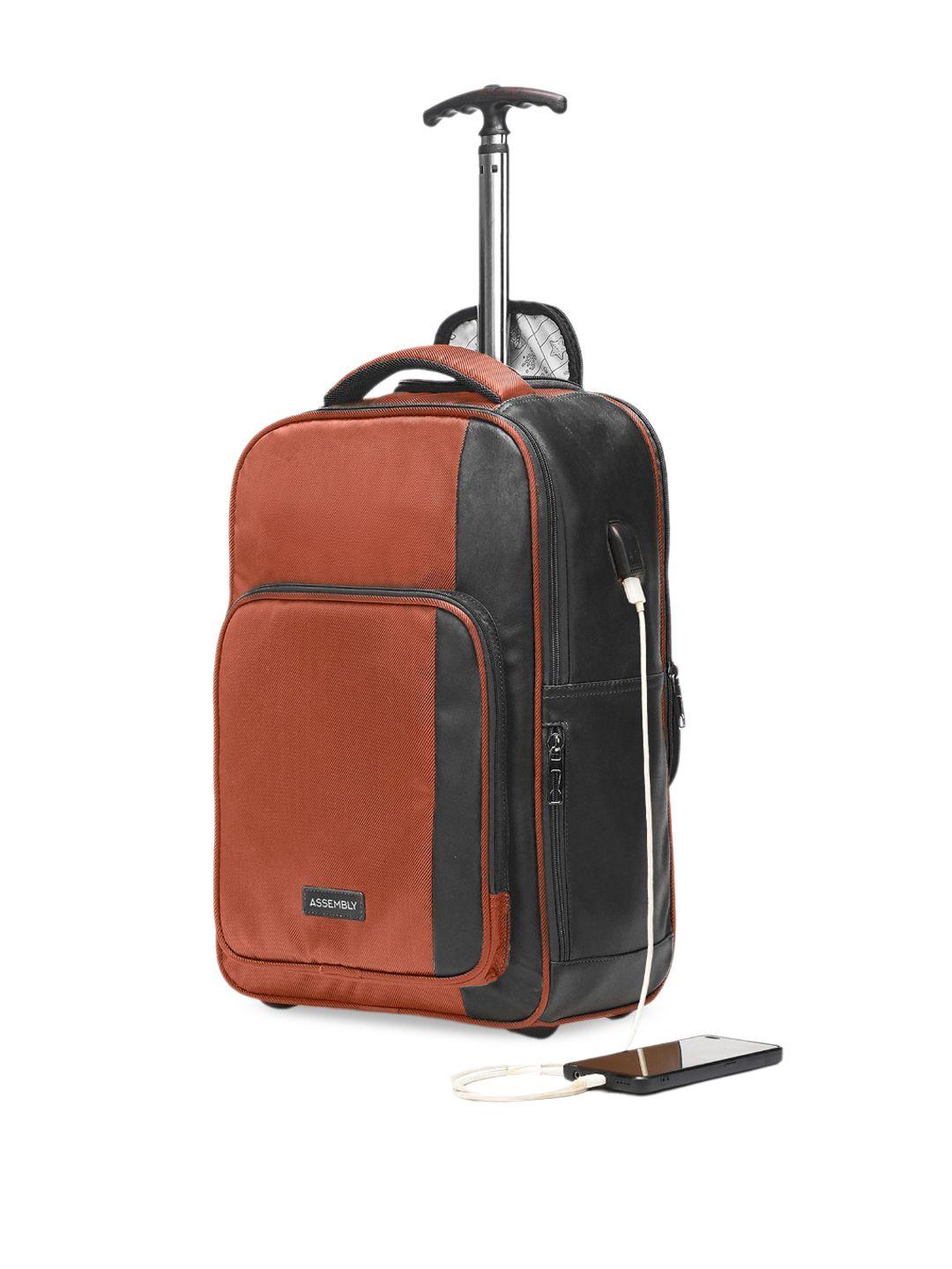 assembly jetson rust metro mod colourblocked soft-sided roller case - up to 16 inch laptop