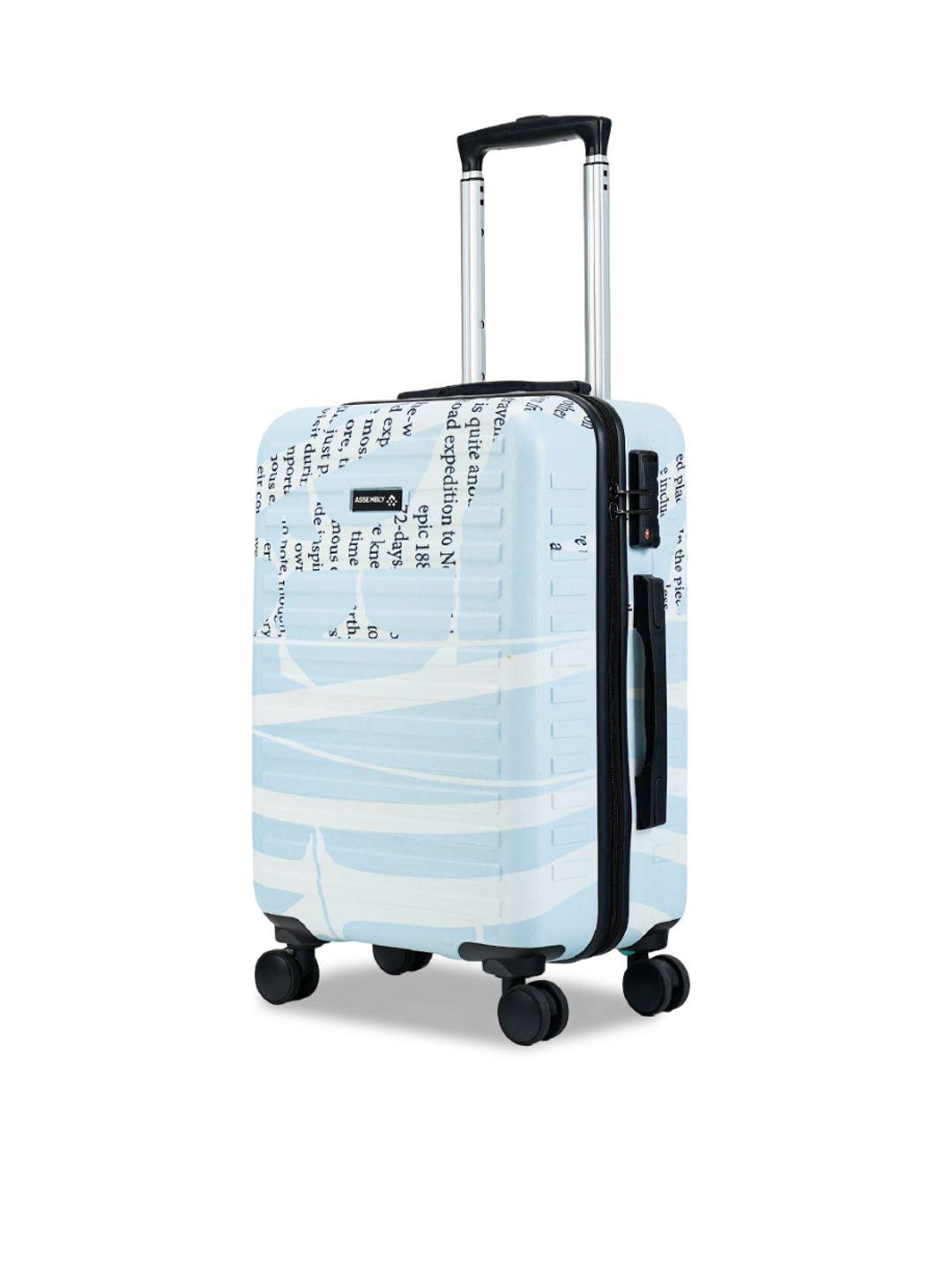 assembly script trails printed hard-sided cabin trolley suitcase