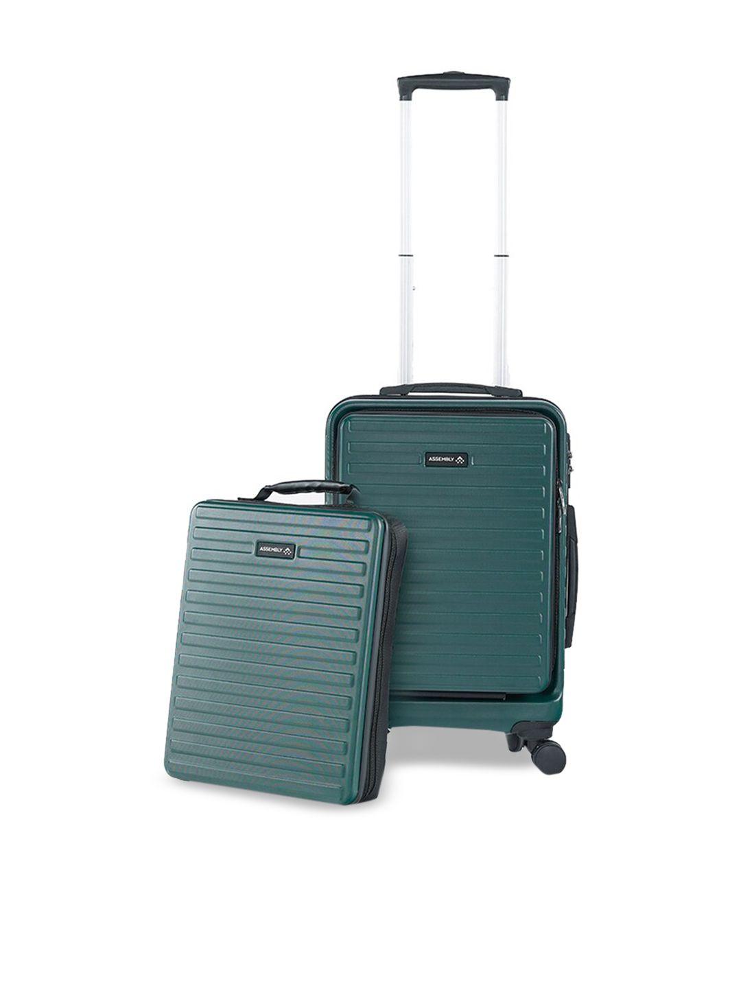 assembly set of 2 textured cabin hard sided suitcase & shell laptop backpack